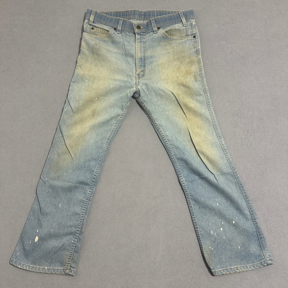 Levi's 530 Jeans Distressed Paint Splatter Light Wash Blue Mens Size W34 L28